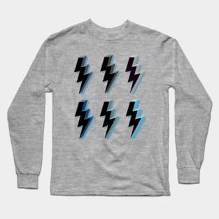 Varied Blues Lightning Bolt Collection Long Sleeve T-Shirt